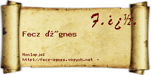 Fecz Ágnes névjegykártya