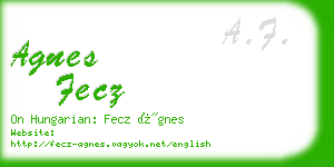 agnes fecz business card